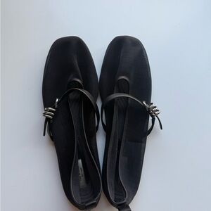 Rag & Bone Black Flats with Silver Accents